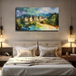 Enchanting Castle Vibrant Wall Art Canvas Office Home Room Framed 80x45cm