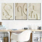 3pcs Abstract White & Beige Modern Design Metal Print Ready to Hang Art