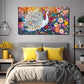 A Delightful Peacock Wall Art Canvas Office Home Room Framed 120x60cm