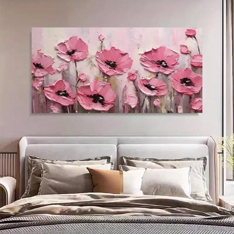 Abstract Pink Rose Flower Wall Art Canvas Office Home Room Framed 120x60cm