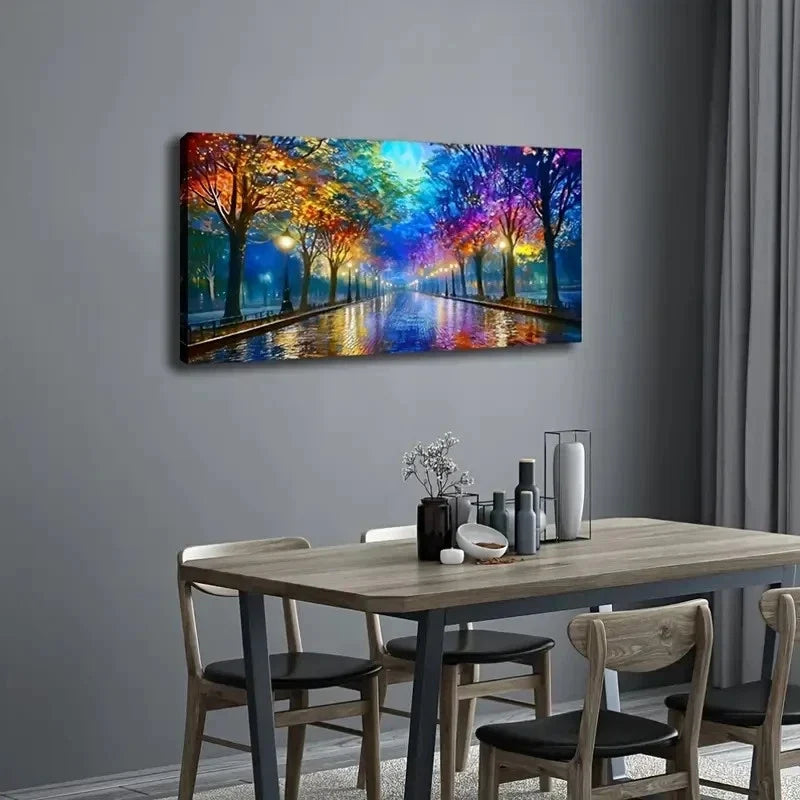 Gorgeous Street Watercolor Wall Art Canvas Office Home Room Framed 120x60cm