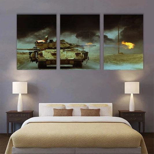 3pcs Bradley Infantry Tank Military Metal Print Ready to Hang Art