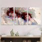 3pcs Female Portraits with Soft Brushstrokes Metal Print Ready to Hang Art