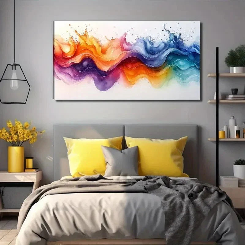 Bohemian Multicolor Oceanic Wall Art Canvas Office Home Room Framed 120x60cm
