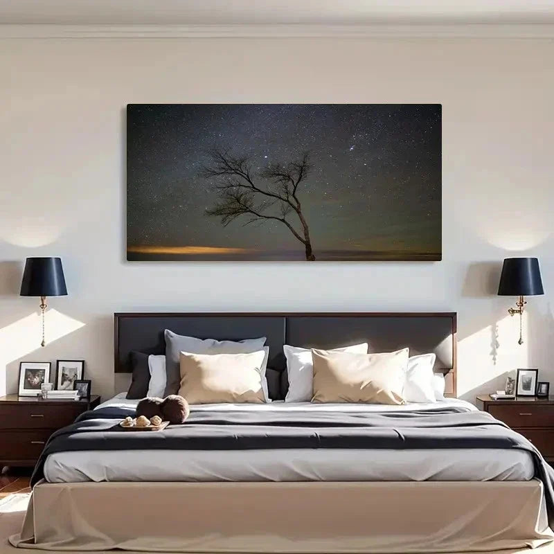 Modern Nature Decor With Starry Wall Acrt Canvas Office Home Room Framed 120x60cm
