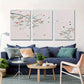 3pcs Atmosphere Mural Retro Green Leaves Metal Print Ready to Hang Art