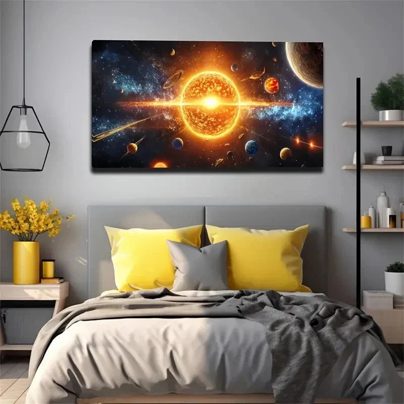 Largest Planet In The Universe Wall Art Canvas Office Home Room Framed 120x60cm