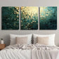 3pcs Abstract Golden & Cyan Decor Wall Art Set Canvas Framed 40x60cm - High Quality Print 100% Australian Made Wall Canvas Ready to Hang