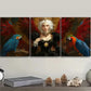 3pcs The Queen and the Parrot Darkness Perfect Wall Art Set Canvas Framed 40x60cm - High Quality Print 100% Australian Made Wall Canvas Ready to Hang