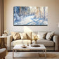 Winter Wonderland Snowy Forest Wall Art Canvas Office Home Room Framed 120x60cm