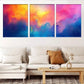 3pcs Vibrant Modern Abstract Colorful Gradient Wall Art Set Canvas Framed 40x60cm - High Quality Print 100% Australian Made Wall Canvas Ready to Hang