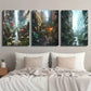 3pcs Lush Greenery Overgrown City & Skyscrapers Wall Art Set Canvas Framed 40x60cm - High Quality Print 100% Australian Made Wall Canvas Ready to Hang