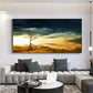 Vibrant Sky & Silhouette Wall Art Canvas Office Home Room Framed 80x45cm