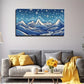 Layered Mountain And Starry Sky Wall Art Canvas Office Home Room Framed 80x45cm