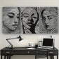 3pcs Modern Black And White Three Sided Metal Print Ready to Hang Art