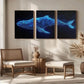 3pcs Abstract Whale Sea Animals Painting Metal Print Ready to Hang Art