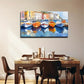 Colorful Port Realistic Lands Wall Art Canvas Office Home Room Framed 120x60cm