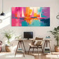 Abstract Sailing Boats Vibrant Wall Art Canvas Office Home Room Framed 120x60cm