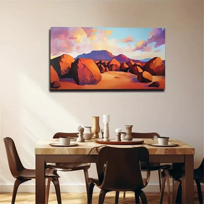 Stones In The Desert Wall Art Canvas Office Home Room Framed 80x45cm