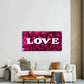 Love From Carved Letters Petals Wall Art Canvas Office Home Room Framed 80x45cm