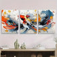 3pcs Colorful Watercolor Vibrant Nature Japanese Metal Print Ready to Hang Art