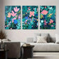 3pcs Colorful Floral Vibrant Botanical Metal Print Ready to Hang Art