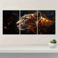 3pcs Elegant Leopard Painting Metal Print Ready to Hang Art