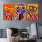 3pcs Vibrant Fashion Glasses Art, Bold Colorful Metal Print Ready to Hang Art