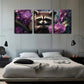 3pcs Raccoon & Orchid Dreamy Landscape Wall Art Set Canvas Framed 40x60cm - High Quality Print 100% Australian Made Wall Canvas Ready to Hang