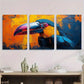 3pcs Colorful Animal Bird Funny Metal Print Ready to Hang Art