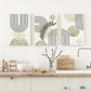 3pcs Abstract Sage Green Geometric Line Wall Art Set Canvas Framed 40x60cm - High Quality Print 100% Australian Made Wall Canvas Ready to Hang