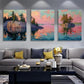 3pcs Serene Lakeside Rocks and Trees Wall Art Set Canvas Framed 40x60cm - High Quality Print 100% Australian Made Wall Canvas Ready to Hang