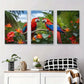 3pcs Colorful Parrot and Flower Nature Birds Metal Print Ready to Hang Art
