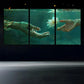3pcs Palm Flower Two Hands Under Water Metal Print Ready to Hang Art