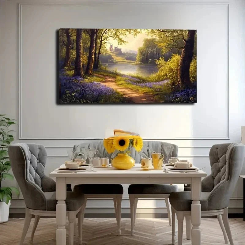 On The Opposite Side The Lake Wall Art Canvas Office Home Room Framed 120x60cm
