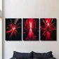 3pcs Broken Red Crystal Fragments Splash Wall Art Set Canvas Framed 40x60cm - High Quality Print 100% Australian Made Wall Canvas Ready to Hang