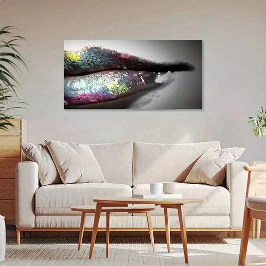 Fashion Graffiti Lips Modern Wall Art Canvas Office Home Room Framed 120x60cm