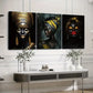 3pcs Abstract Women Black & Gold Red & Gray Dark Wall Art Set Canvas Framed 40x60cm - High Quality Print 100% Australian Made Wall Canvas Ready to Hang