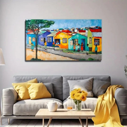 Vibrant House Color Wall Art Canvas Office Home Room Framed 120x60cm