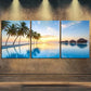 3pcs Blue Sky Island Sunset Nature Perfect Wall Art Set Canvas Framed 40x60cm - High Quality Print 100% Australian Made Wall Canvas Ready to Hang