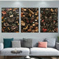 3pcs Modern Butterfly Golden Leave Metal Print Ready to Hang Art