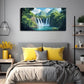Waterfall Lush Greenery Vibrant Wall Art Canvas Office Home Room Framed 120x60cm