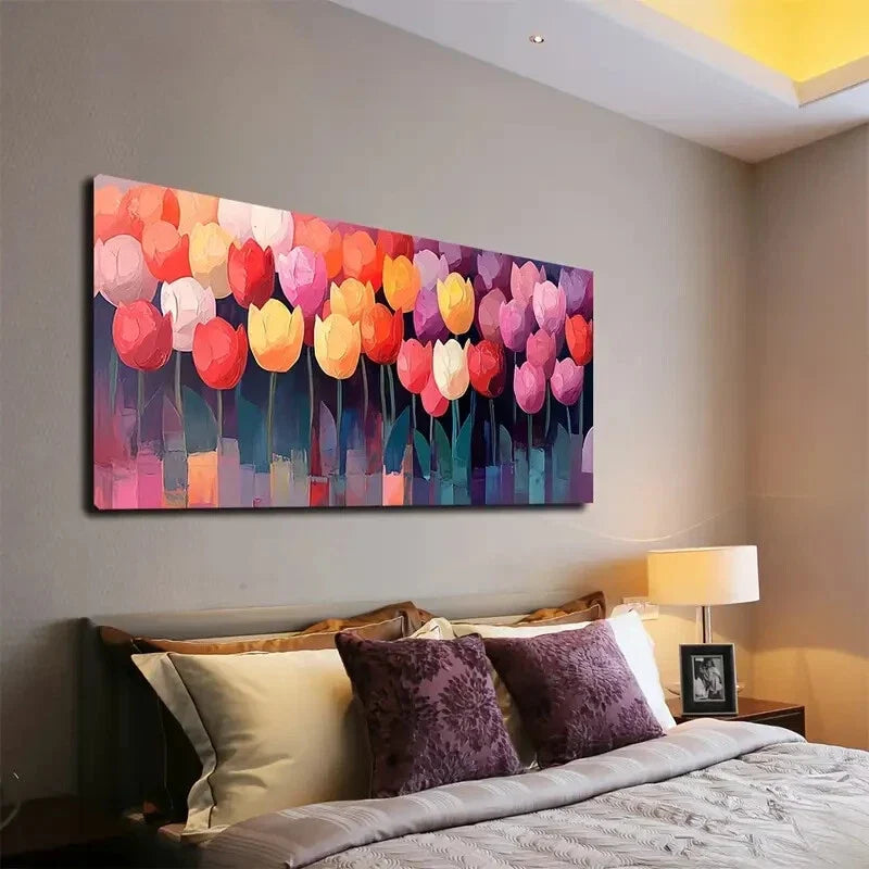 Modern Minimalist Vibrant Wall Art Canvas Office Home Room Framed 120x60cm