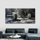 Black & White Weightlifting Wall Art Canvas Office Home Room Framed 120x60cm