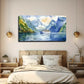 Mountain Lake Scene Sunset Wall Art Canvas Office Home Room Framed 120x60cm