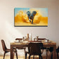 A Head Elephant Suitable Wall Art Canvas Office Home Room Framed 80x45cm