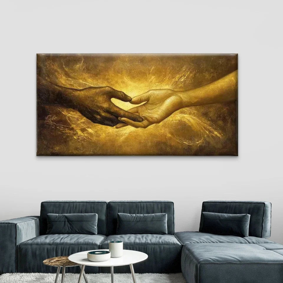 The Eternal Connection Wall Art Canvas Office Home Room Framed 80x45cm