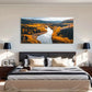 Mountain Valley Perfect Autumn Wall Art Canvas Office Home Room Framed 120x60cm
