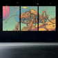 3pcs Big Alien Ant Brown Balls Metal Print Ready to Hang Art
