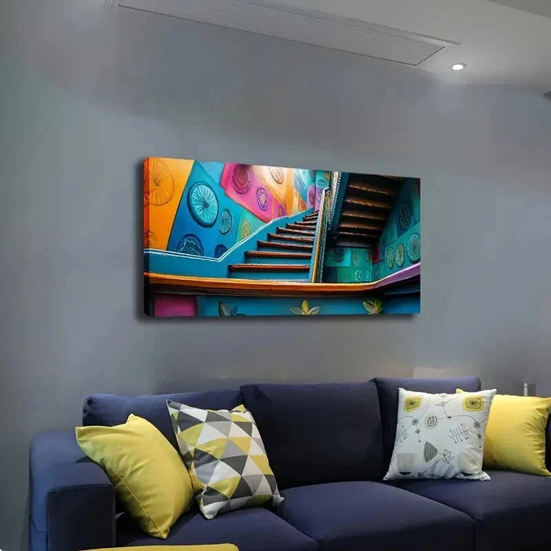 Vibrant Indoor Landscape Color Wall Art Canvas Office Home Room Framed 120x60cm
